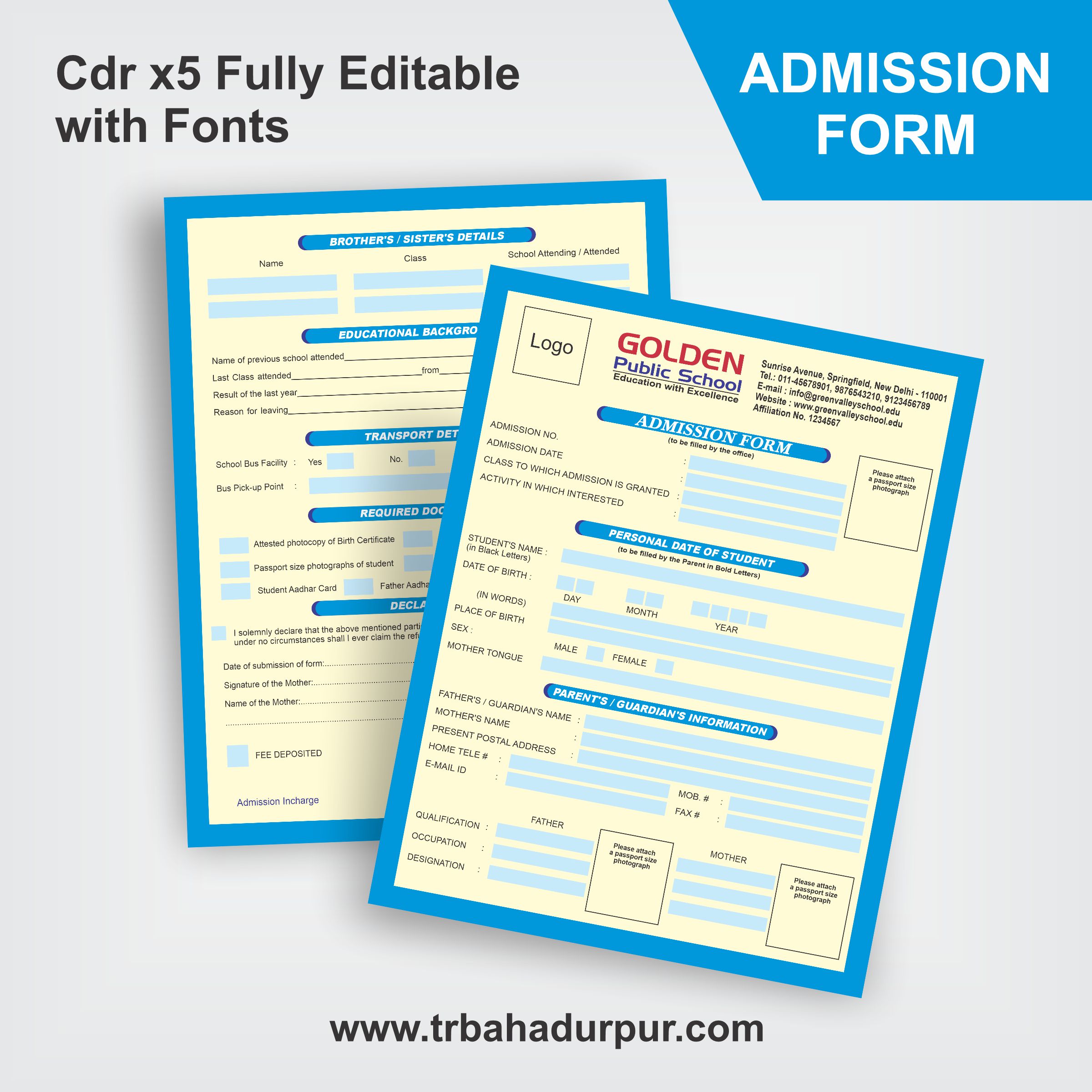 School Admission Form
