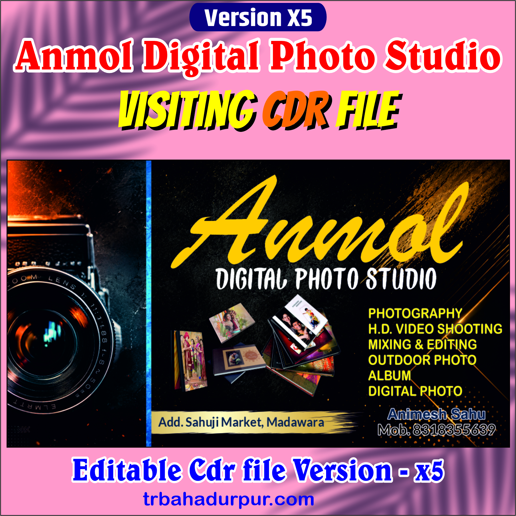 Akshansh Digital Studio Visiting Card CDR File